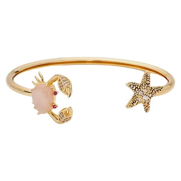 KATE SPADE • Sea Star Crab & Starfish Flex Cuff Gold Bracelet - Picture 1 of 5